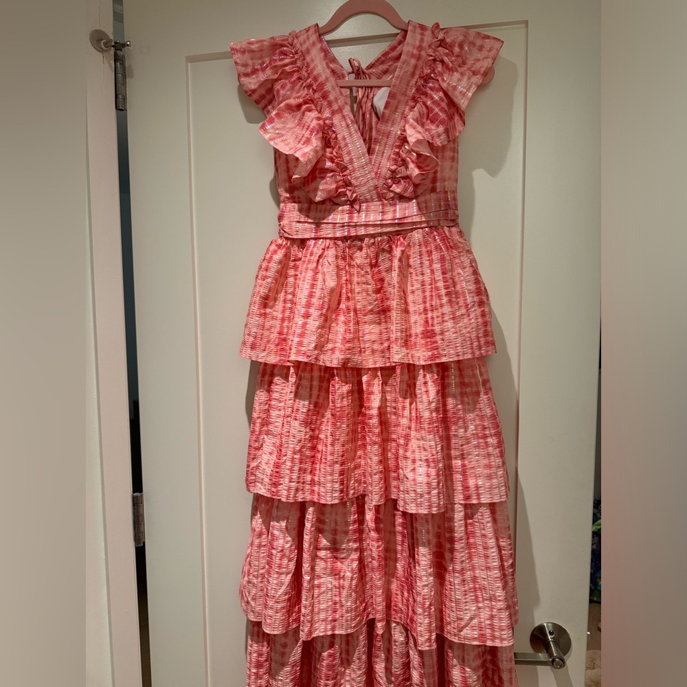 Pink Ruffled Maxi Dress